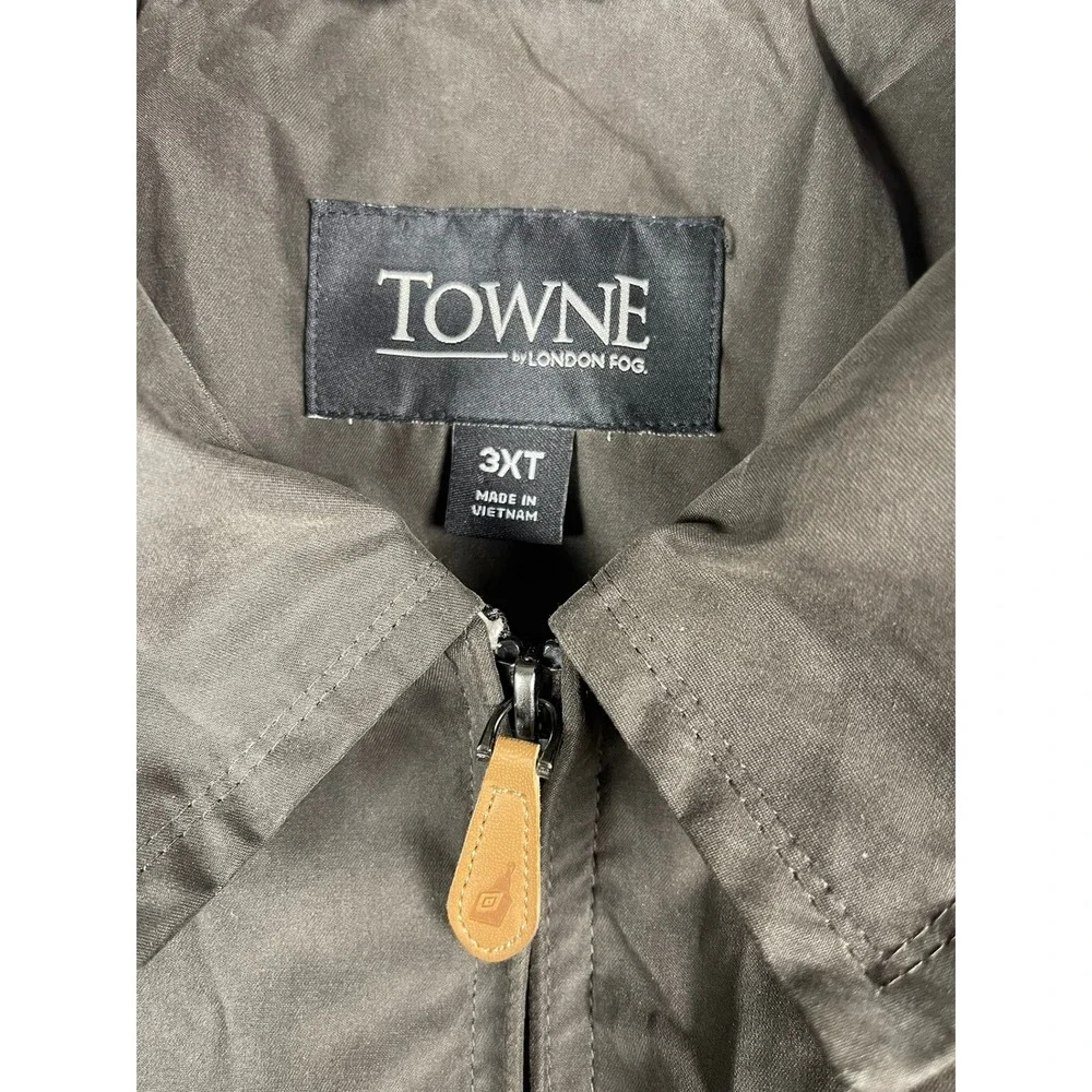 Towne by London Fog Mens 3XT Charcoal Gray Harrington Jacket Mesh Lined Full Zip
